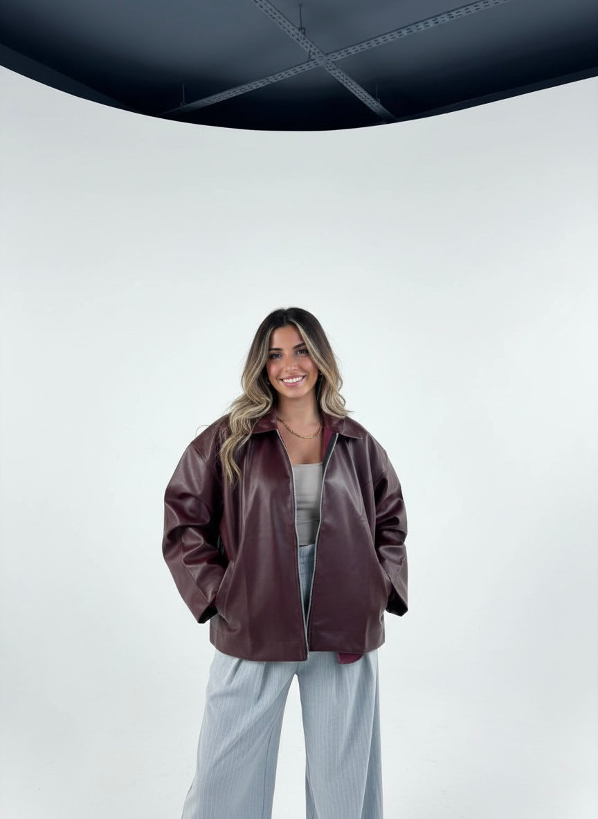 Oversized Leather Jacket