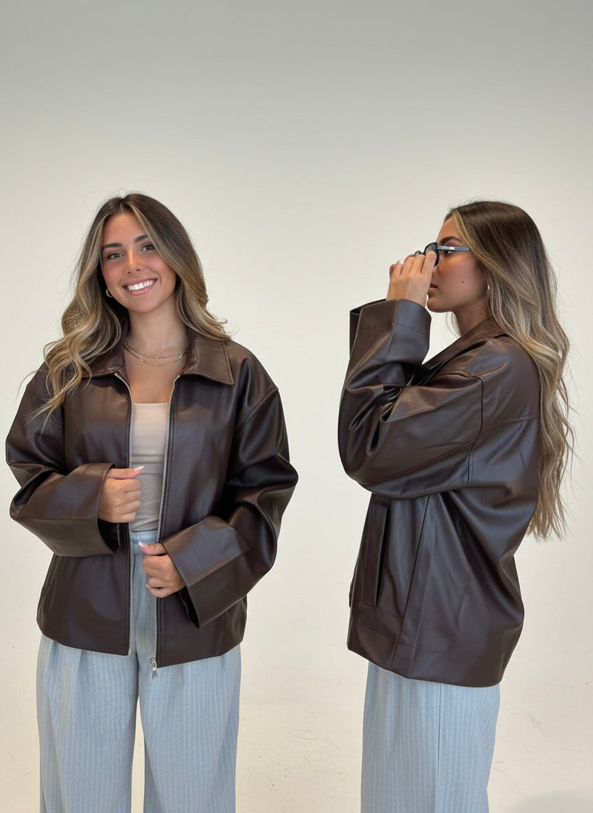 Oversized Leather Jacket