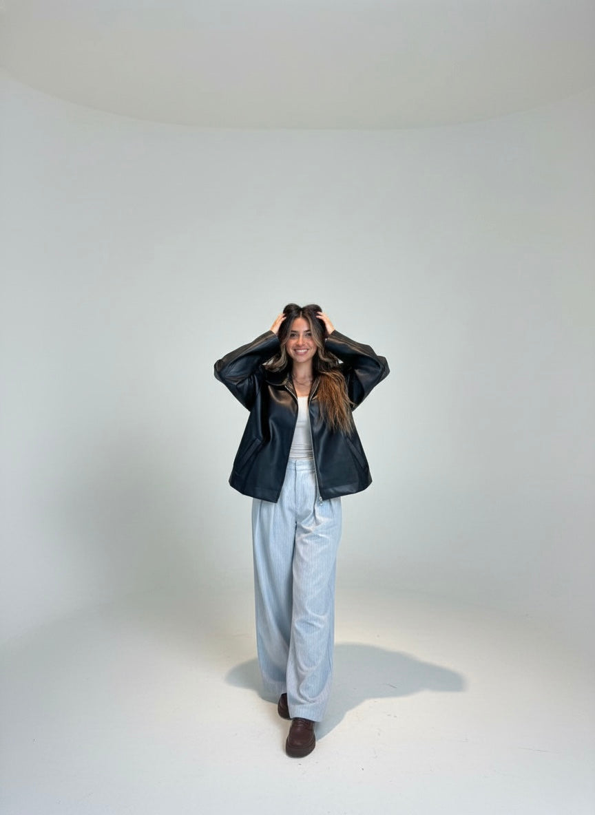 Oversized Leather Jacket